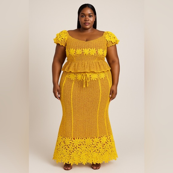 Vibrant African Ankara Style Lace Top & Skirt Set approximate size XL-XXL - Picture 3 of 17